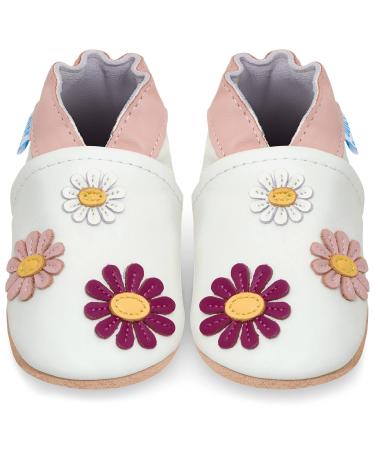 Baby Shoes with Soft Sole - Baby Girl Shoes - Baby Boy Shoes - Leather Toddler Shoes - Baby Walking Shoes 0-6 Months Daisies