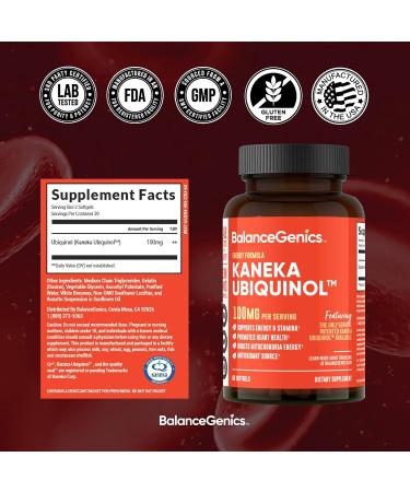 Ubiquinol 100mg - Premium CoQ10 Supplement | Patented Highly Absorbable Softgels for Heart Health - 60 Easy Swallow Capsules - Buy Online on GoSupps.com