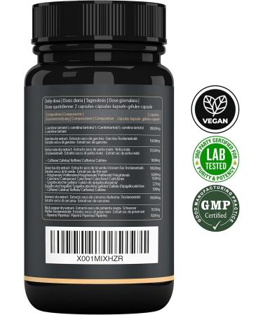 Remove Fast Fat Burner - 6-in-1 Metabolism Booster & Appetite Suppressant | L-Carnitine Garcinia Turmeric Green Tea & Yerba Mate | High-Dosed & 100% Vegan - Buy Online on GoSupps.com