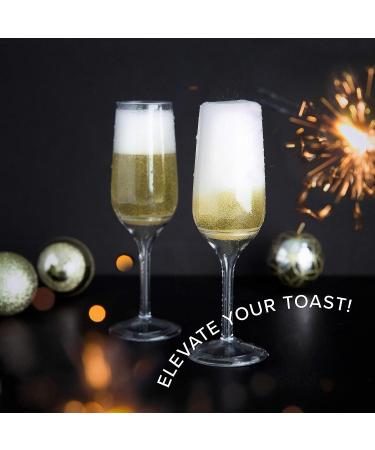 TOSSWARE POP 6oz Stemmed Flute Set of 12 - Premium Quality, Recyclable, Unbreakable & Crystal Clear Plastic Champagne Glasses - 12 Count - Buy Online on GoSupps.com