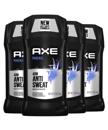 AXE Antiperspirant Deodorant For Men 48H Sweat & Odor Protection For Long Lasting Freshness, Phoenix Crushed Mint & Rosemary Men's Deodorant, 2.7 Ounce (Pack of 4)