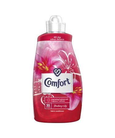 Comfort Strawberry & Lily All-day Odour Defence for Your Clothes Fabric Conditioner for Long Lasting Freshness and Fragrance + Softness 55 Wash 1.925 l Honeysuckle & Sandalwood