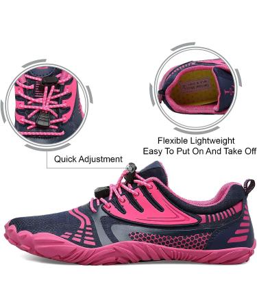 L-RUN Athletic Water Hiking Shoes | Beach Sports Shoes for Women Men | Navy Pink | Size 7.5 Women/6 Men - Buy Online on GoSupps.com