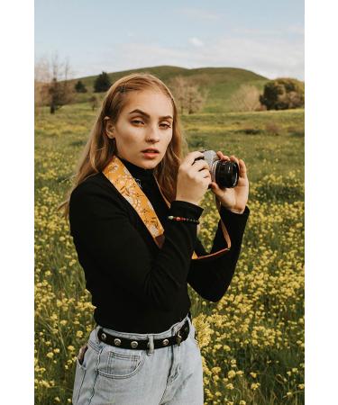 Art Tribute Spring Blossom Flowers Camera Shoulder Strap Belt - Vibrant Design Universal DSLR Strap - Mustard Flowers - Best Gift for Men & Women Photographers - Buy Online on GoSupps.com