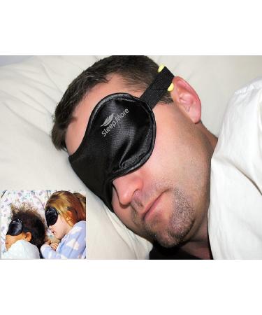 Black Silk Sleeping Eye Mask with Ear Plugs | Adjustable Strap | Block Light for Insomnia & Migraine Relief - Buy Online on GoSupps.com
