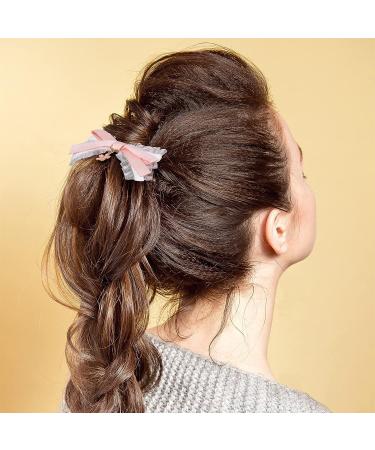 HINZIC 4Pcs Pink Lace Hair Clips - Cute Bow Alligator Clips for Girls - Hair Bow Clip Decoration for Teens & Women - Buy Online on GoSupps.com
