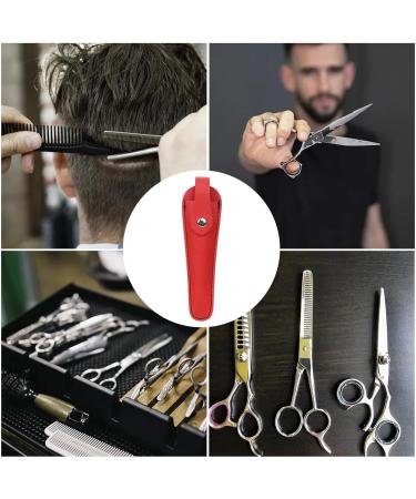 Salon Hair Scissor Bag | Salon-Grade Hair Scissor Bag Holster - Scissors Storage Holder Organizer Hairdressing Scissors Cover PU Leather for Barber Household Red - Buy Online on GoSupps.com