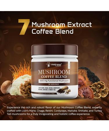 Wellness Labsrx Mushroom Coffee Organic Mushrooms Instant Great Tasting Colombian Keto 7 Superfood Mishrooms Lions Mane 90 Servings - Buy Online on GoSupps.com