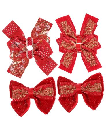 FRCOLOR 3 Pairs Bow Hairpin Hair Clips for Little Girl Chinese Hair Clip Chinese Hair Barrettes Hair Accessories for Girl Chinese Hair Accessories Hairclips Bow Tie Asia Fabric Girl Child
