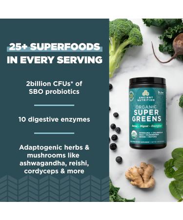 Ancient Nutrition Bone Broth Protein Powder Pure 20 Servings + Organic Supergreens Powder Greens Flavor 25 Servings - Buy Online on GoSupps.com