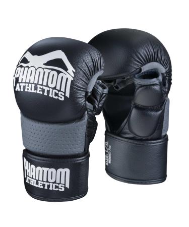 Phantom MMA gloves Riot - Optimal protection for sparring - safety for the thumb and wrist - open handle - martial arts grappling - Fight and training - men S/M Riot - black/white