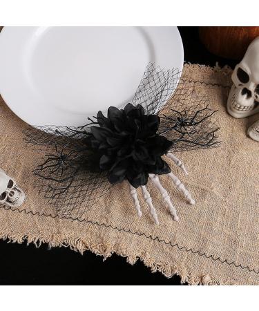 Gothic Hair Clips Rose Barrettes for Halloween Horror Festival Hair Pins Portable Hair Accessories for Women & Girls Black - Buy Online on GoSupps.com