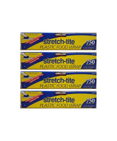 Kirkland Signature Stretch Tite Plastic Food Wrap 11 7/8 Inch X 750 SQ. FT. Pack 4 750 Sq Ft (Pack of 4)