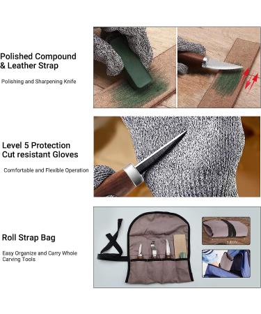 Wood Whittling Kit for Adults and Kids - 3 Carving Knives, 8 Basswood Blocks, Gloves - Beginners Wood Carving Set - Buy Online on GoSupps.com