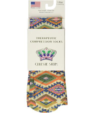 Celeste Stein Cream Aztec Compression Socks | 15-20 mmHg | Moderate Support - Buy Online on GoSupps.com