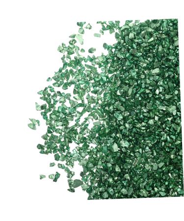 FOYTOKI 1 Glass Chip Shiny Nail Stickers Manicure Charm Glass Charms Filling DIY Epoxy Filling DIY Nail Art Crushed Glass Epoxy Charms Nail Art Rhinestones Irregular Glass Epoxy Fillers 0.5X0.3cm Green