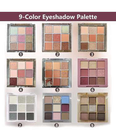 Brown Glitter Eyeshadow Palette - 9 Color Nude Matte Shimmer Waterproof Long Lasting Makeup Palette - Highly Pigmented Hypoallergenic Eye Brightener (Light Brown 3) - Buy Online on GoSupps.com