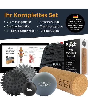 Plyopic Massage Ball Set - Lacrosse Ball & Hedgehog Balls for Targeted Foot & Fascia Self-Massage | Ideal for Physio & Relaxation | International Shipping - Buy Online on GoSupps.com