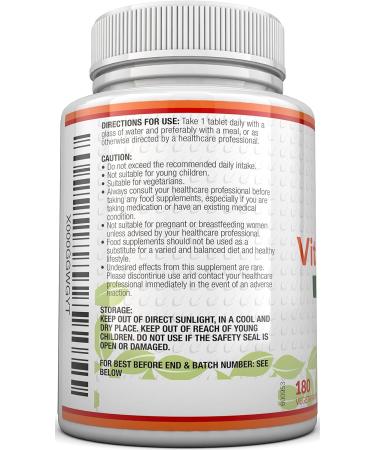 High Strength Vitamin B12 1000mcg Methylcobalamin - 180 Vegetarian Tablets - 6 Month Supply - Made in UK - Buy Online on GoSupps.com