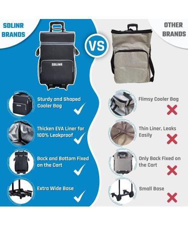 SDLINR 72-Can Large Rolling Cooler - Insulated Leakproof Soft Cooler with Wheels and Handle - Collapsible for Beach, Camping, Patio, Travel - Outdoor Cooler Bag - Buy Online on GoSupps.com