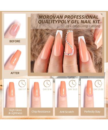 Morovan Poly Gel Kits - 20 Colors Poly Gel Nail Kit for DIY Nail Extension and Art Nails - Manicure Kit for Beginners with Nail Gel Builder - 20PCS Poly Gel Color Packs - Buy Online on GoSupps.com