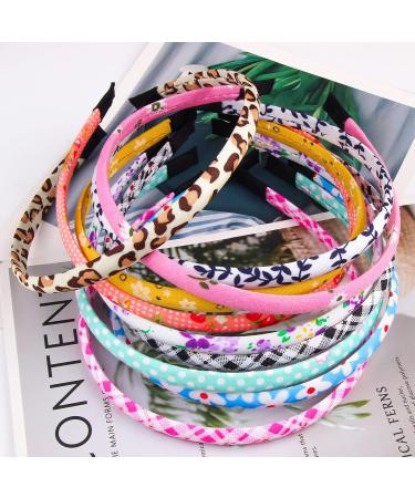 Santoddle Thin Satin Headbands for Girls - Set of 10 Fabric Hairbands for Kids | Boho Floral Headbands for Toddler Girls - Buy Online on GoSupps.com