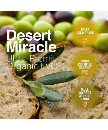 Desert Miracle Cold Pressed Moroccan Olive Oil | Organic High Polyphenol EVOO from Morocco | Gold Medal Award-Winning Rich Polyphenol Extra Virgin Olive Oil - Buy Online on GoSupps.com