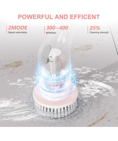 KrenLak Electric Spin Scrubber Cordless Cleaning Brush with 11 Replacement Heads Adjustable Extension Handle and Dual Speeds Power Scrubber Bathroom Cleaner Brush for Tub Floor Tile (Pink) - Buy Online on GoSupps.com