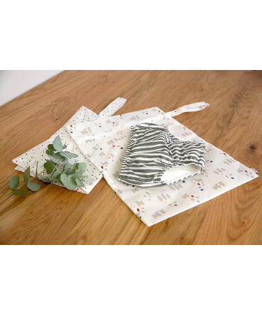 L SSIG Reusable Wet Bag Set for Kids - 2 Pieces Tiny Farmer Dots & Sheep | Eco-Friendly Baby Travel Essentials - Buy Online on GoSupps.com