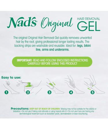 Nad's Original Natural Hair Removal Gel Wax Kit - Body, Arms, Bikini, Legs & Face - No-Heat Formula - 170g - Buy Online on GoSupps.com