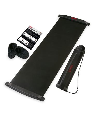 SPRI Slide Board (71" L x 20" W) with End Stops, Sliding Booties, Mesh Carrying Bag and Exercise Guide for Low Impact Balance Training (Skating, Hockey)
