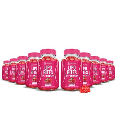(10 Pack) Lipo Bites ACV Gummies Extreme 2000MG Formula Apple Cider Vinegar Chewies Formulated with Pomegranate Beet Juice Powder B12 Vegan Non GMO 600 Gummys