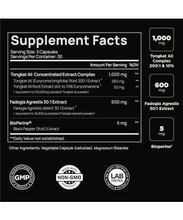 230 000mg Tongkat Ali & Fadogia Agrestis Extract - Ultimate Men's Muscle Growth Supplement - Highest Potency Longjack with Eurycomanone - Buy Online on GoSupps.com
