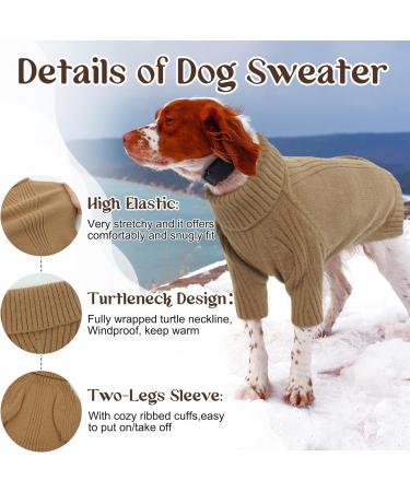 Iecoii Dog Sweater - Warm Turtleneck Winter Clothing for Small Medium & Large Dogs - Perfect for Chihuahuas French Bulldogs & Labradors (XXXX-Large Camel) - Buy Online on GoSupps.com
