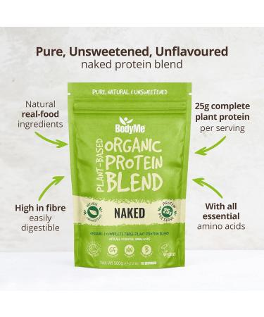 Bodyme Bio Vegan Protein Powder 1kg - Unsweetened Gluten-Free 24g Plant-Based Proteins All Essential Amino Acids - Naked of Course - Buy Online on GoSupps.com
