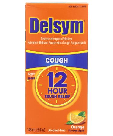 Delsym Adult 12 Hr Cough Relief Liquid Orange 15oz (3X5oz)