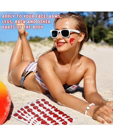 720 Perforated Body Stickers: Self-Adhesive Tanning Stickers in 9 Styles (Red) - Perfect for Sunbathing, Tanning Beds, and Beach Accessory - Playboy, Hearts, Butterflies, Lips Design - Buy Online on GoSupps.com