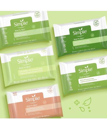 Simple Kind to Skin Facial Wipes - Gentle & Effective Makeup Remover, 25 Count (Pack of 2) - Buy Online on GoSupps.com