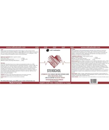 Sterochol - Probiotic Stress and Heart Healthy Formula - Ashwaganda Stress Relief - Balance Cholesterol In An Already Normal Range - Promote and Support Cardio Health - Can Be Used in Conjunction With Statins - All Natural Plant Sterols - Cardio Supportin - Buy Online on GoSupps.com