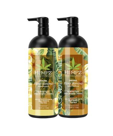 HEMPZ Hair Shampoo & Conditioner Set - Original Floral & Banana Scent for Dry  Damaged  Color Treated Hair - Hydrating  Softening  Moisturizing Vegan Biotin for All Hair Types Duo Set - 33.8 fl oz - Buy Online on GoSupps.com