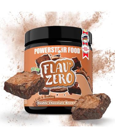 Powerstar Flav Zero 250 G |Tasting pulver low -calorie & vegan |German production |Aroma powder for dishes shakes & for baking |Double Chocolate Brownie