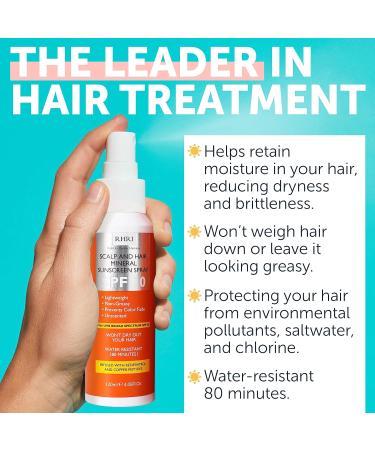 RHRI - Premium Scalp and Hair mineral Sunscreen Spray - SPF30 - Prevents Color Fade and Dryness - 4 oz 120 ml - Buy Online on GoSupps.com