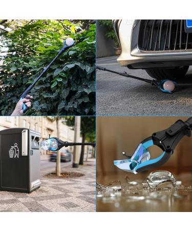 Kekoy Extendable Grabber Reacher Tool with Headlight 32 inch Foldable Lawn Trash Picker Upper Grabber 90° Rotating Anti-Slip Jaw Portable Claw Grabber for Elderly - Blue - Buy Online on GoSupps.com