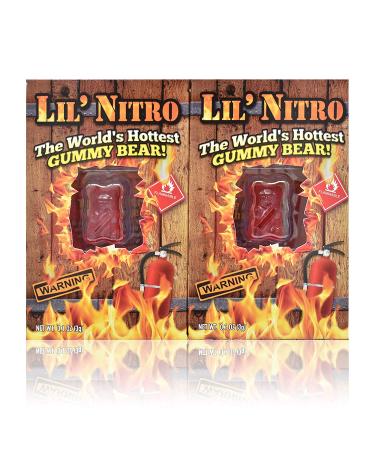 LIL' NITRO (2-Pack) The World's Hottest GUMMY BEAR! - Extreme Spicy Candy - Red Gummy Bear