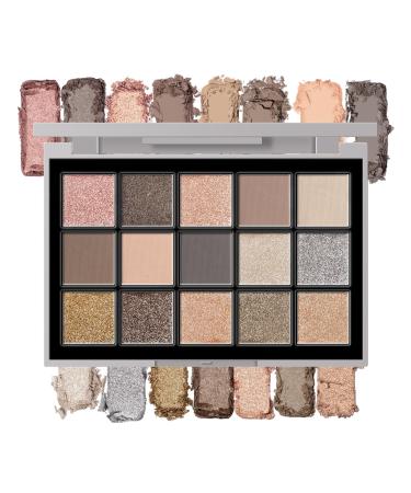 KYDA 15 Colors Smokey Eyeshadow Palette Shimmer Matte Eyeshadow Makeup palette Highly Pigmented Nude Toned Shadow Powder for Party Eye Make-Up