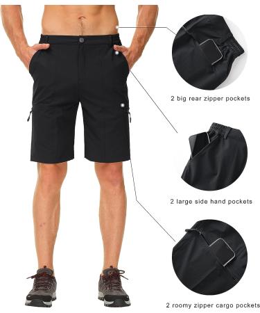 Libin Men's Lightweight Quick Dry Stretch Cargo Shorts - Black X-Large | Ideal for Outdoor Hiking, Travel, Golf & Fishing - Buy Online on GoSupps.com