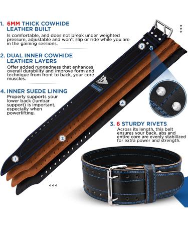 RDX 4 Weight Lifting Training Belt - IPL UPA Approved Adjustable 12 Holes Powerlifting & Bodybuilding - Padded Fitness Belt for Men & Women Blue X-Small - Buy Online on GoSupps.com