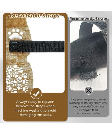 4 Pairs Anti-Slip Dog Socks with Adjustable Straps - Perfect for Hardwood Floors & Outdoor Use - Buy Online on GoSupps.com
