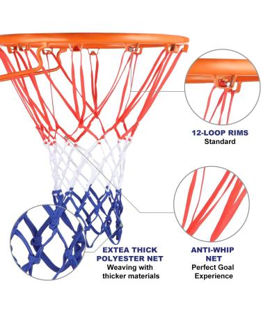 All Weather Basketball Net Replacement - Fits Standard Indoor & Outdoor Hoops - 12 Loop Red White Blue - Buy Online on GoSupps.com