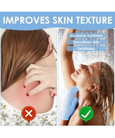 Sibba 8-Piece Peeling Gloves Set | Bathing Hand Shoes for Spa & Massage | Exfoliating Body Scrub Accessories - Men s Gland Nylon in Green Light Blue Sea Blue & Dark Blue - Buy Online on GoSupps.com